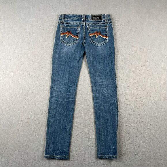 Miss Me Sunny Skinny Jeans Women’s 27x29 Blue Denim Low Rise Distressed - Picture 12 of 16